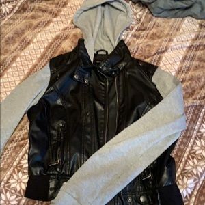 Sweatshirt style leather jacket. SUPER COMFY